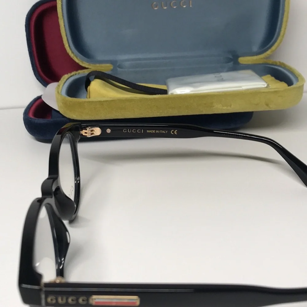 New Authentic Gucci GG0827O 001 Black Eyeglasses with Case